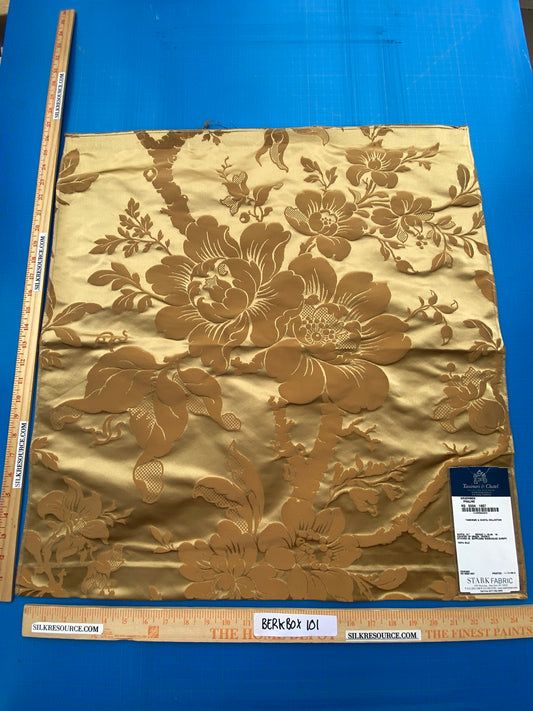 52 Berkbox101 Square Silk by Tassinari and Chatel Argenson Praline Medium Brown Floral Botanical Foliage MSRP USD 1200+/y