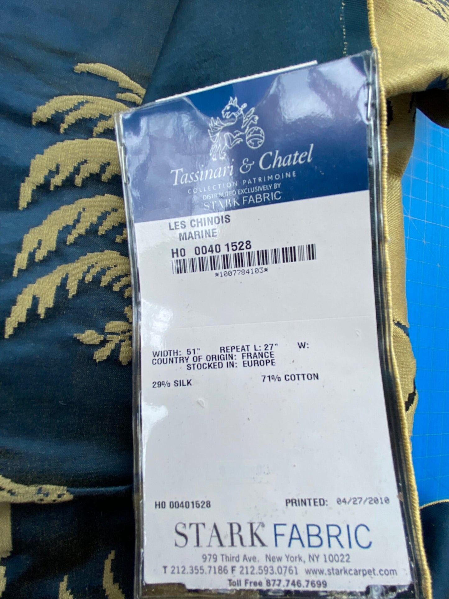 53 Berkbox101 Square Silky by Tassinari and Chatel Les Chinois Marine Blue Beige Damask Chinoiserie Historic MSRP USD 700+/y