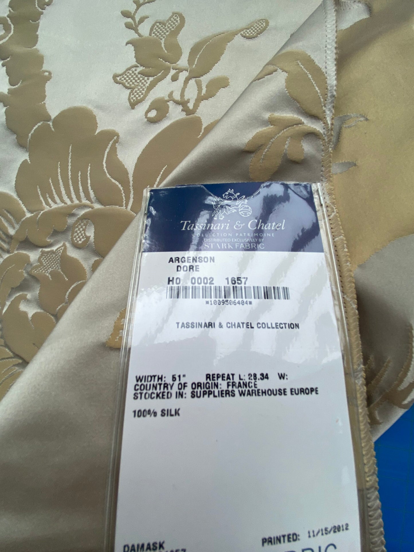 54 Berkbox101 Square Silk by Tassinari and Chatel Argenson Dore Beige Floral Botanical Foliage MSRP USD 1200+/y