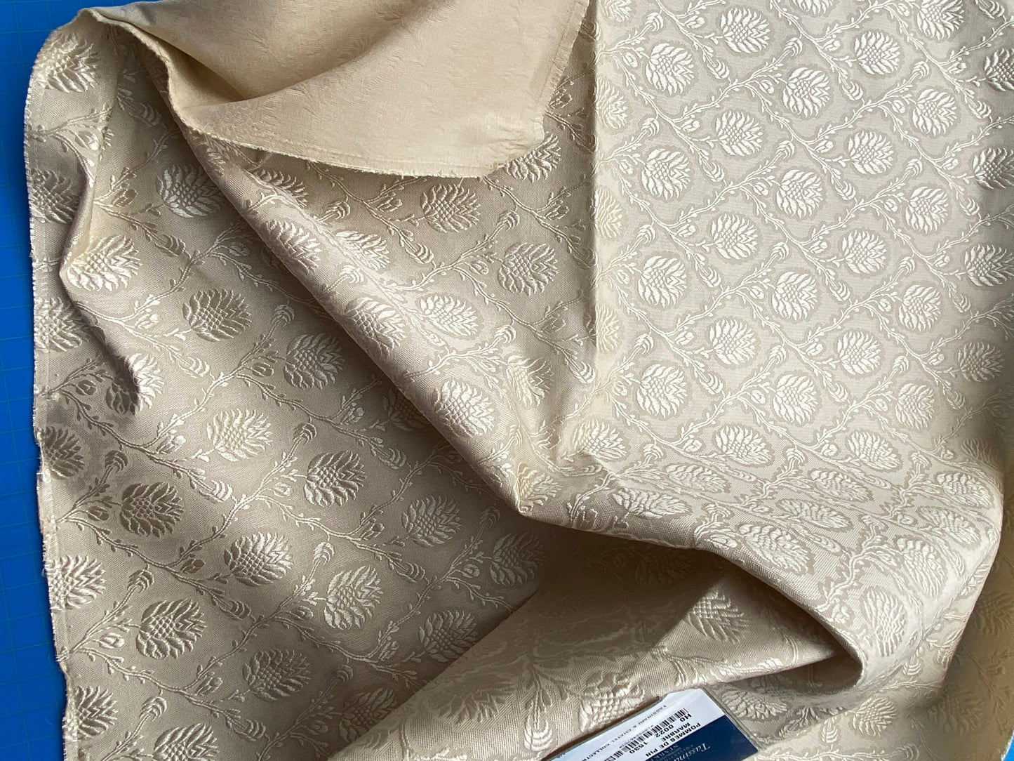 62 Berkbox101 Square Silky by Tassinari and Chatel Pommes De Pin Marbre Beige Botanical Foliage Historic MSRP USD976/y