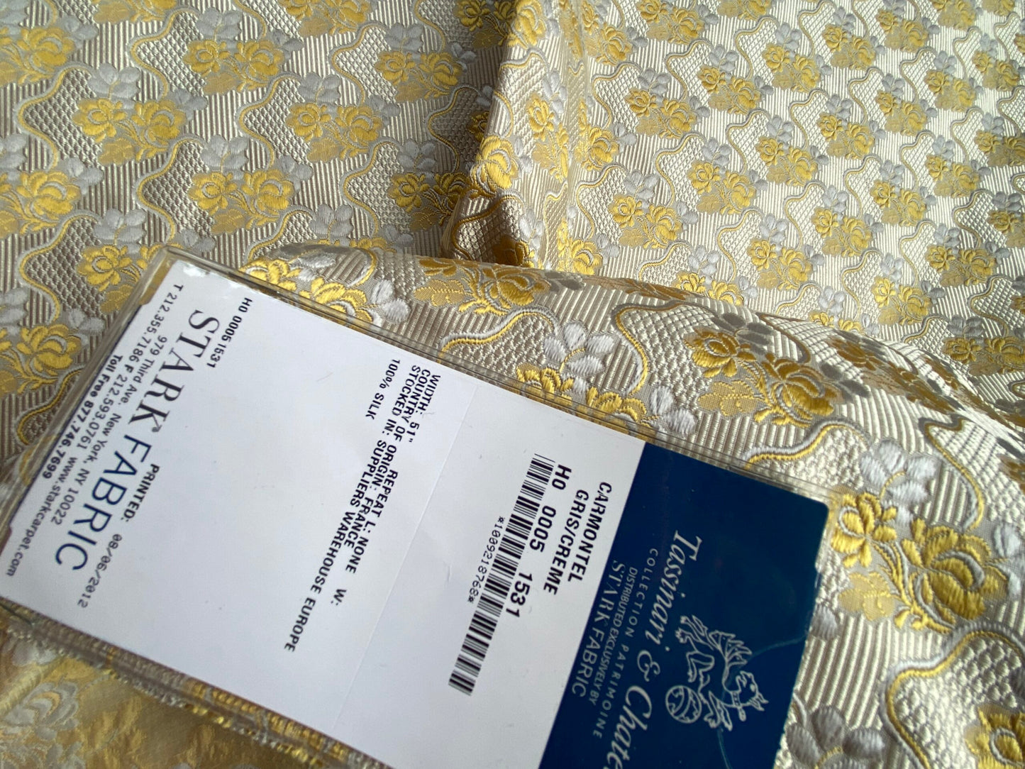 65 Berkbox101 Square Silk by Tassinari and Chatel Carmontel Gris Creme Small Scale Floral Historic MSRP USD704/y
