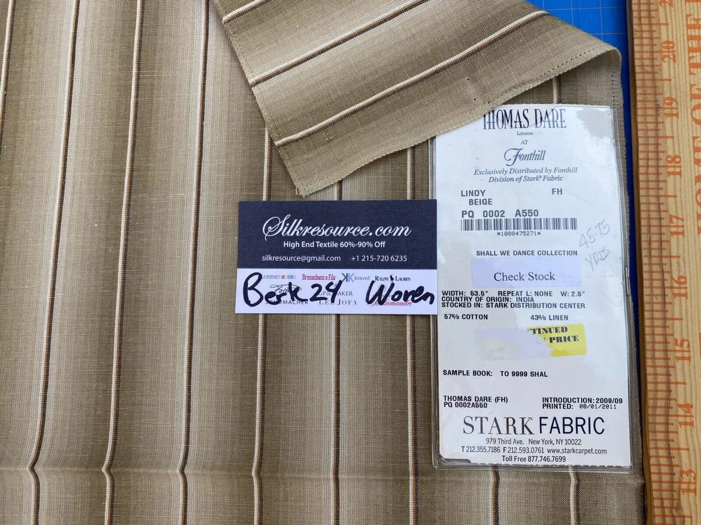 25 Berkbox24 Scalamandre Woven Lindy Beige MSRP USD 124/yard