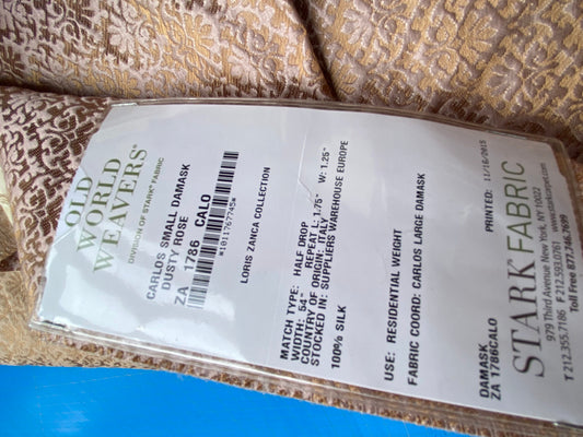 69 Berkbox101 Square Silk by Old World Weavers Carlos Small Damask Dusty Rose Pink Small Scale MSRP USD300+/y