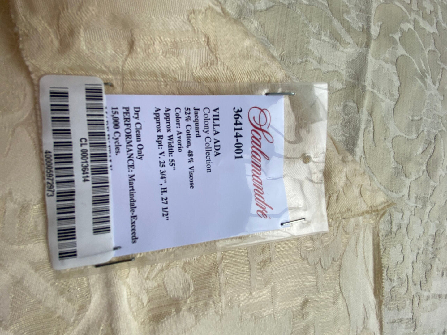 73 Berkbox101 Square Jacquard by Scalamandre Villa Ada Avorio Cream White Damask MSRP USD 300+/y