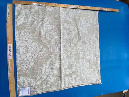 74 Berkbox101 Square Jacquard by Scalamandre Villa Ada Beige Damask MSRP USD 300+/y