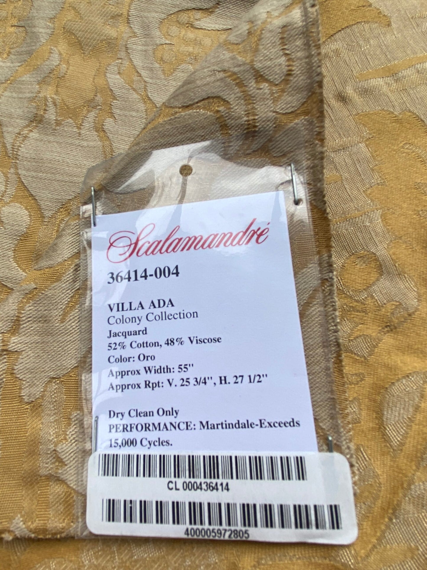 77 Berkbox101 Square Jacquard by Scalamandre Villa Ada Oro Yellow Beige Damask MSRP USD 300+/y