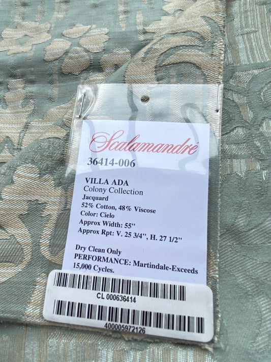 78 Berkbox101 Square Jacquard by Scalamandre Villa Ada Cielo Blue Beige Damask MSRP USD 300+/y