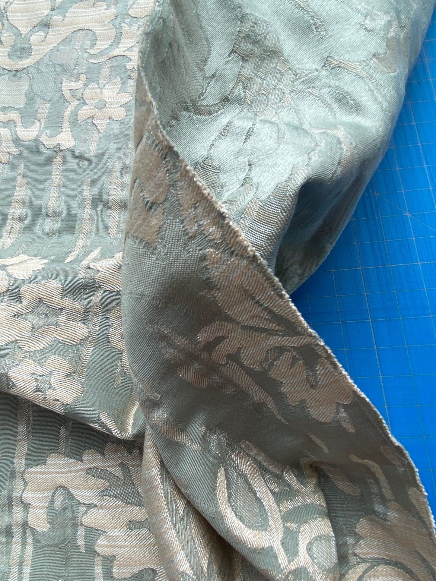 78 Berkbox101 Square Jacquard by Scalamandre Villa Ada Cielo Blue Beige Damask MSRP USD 300+/y