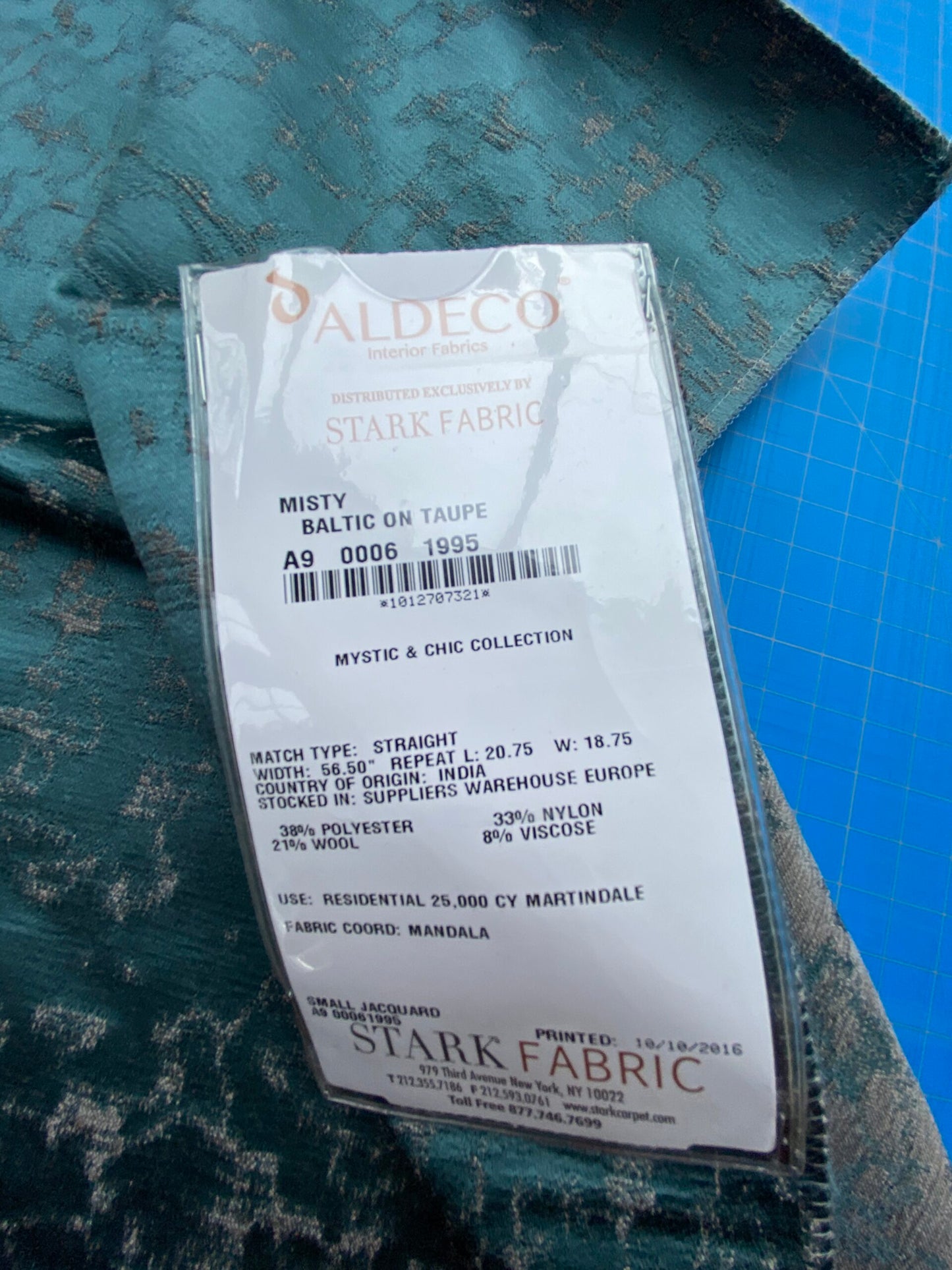 79 Berkbox101 Square Jacquard by Scalamandre Aldeco Misty Baltic on Taupe Blue Teal Brown Damask MSRP USD 300+/y