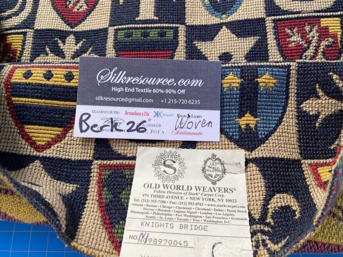 10c Berkbox26 Scalamandre Woven Knights Bridge Navy Blue