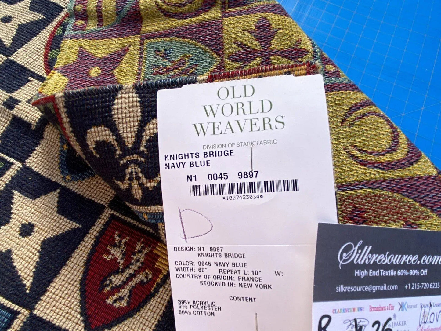 10d Berkbox26 Scalamandre Woven Knights Bridge Navy Blue