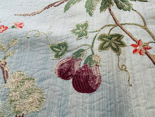 25 Berkbox52 2.4yds Scalamandre Colony La Perouse Multi on Ivory Pomegranate eggplant pineapple Fruits Floral Tree Foliage MSRP USD 578/Y