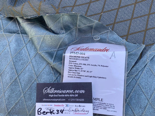 7a Berkbox34 Scalamandre Embroidery Diamond Weave Modern Luxury Jacquard Bluestone