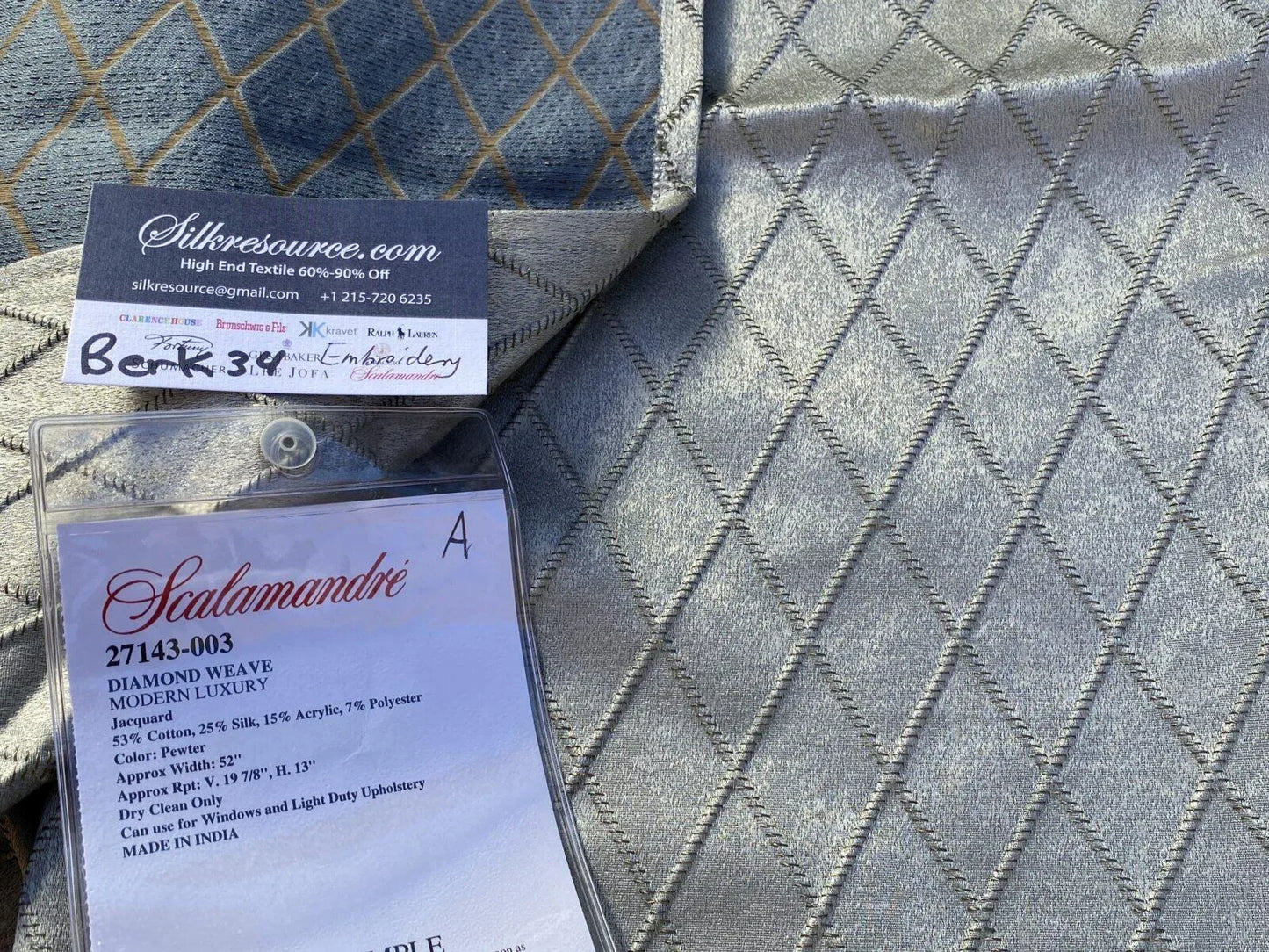 8a Berkbox34 Scalamandre Embroidery Diamond Wave Modern Luxury Jacquard Pewter