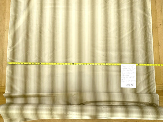 Prestigious Travers 100% Silk Taffeta Strie Shadow Stripe Beige Coffee Muted Grey Sage Green Brilliant MSRP USD290/Y