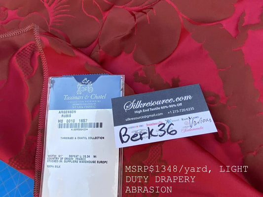 3 Berkbox36 Scalamandre Tassinari & Chatel Various Argentine Rubis 100% Silk MSRP USD 1348/yard