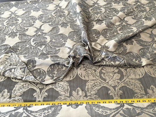 Stroheim & Romann Fleur De Lis Damask Silk - Pewter