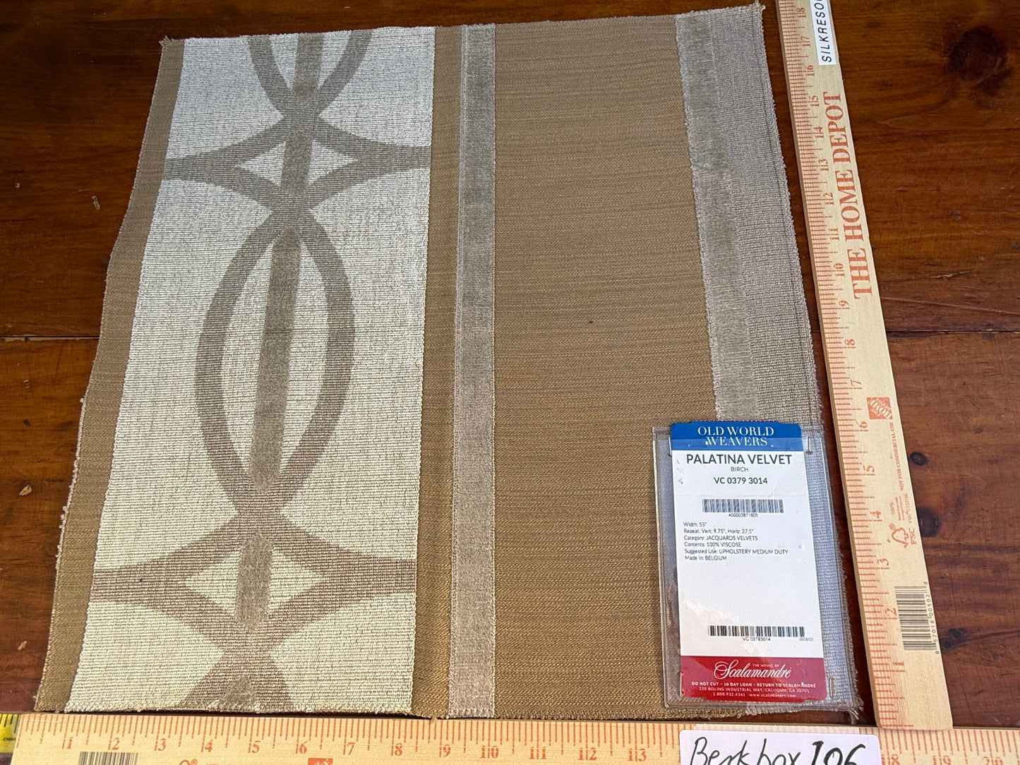 46 Berkbox106 18" x 18" Square Scalamandre Old World Weavers Palatina Velvet Birch Brown Stripe Velvet MSRP USD 224/y