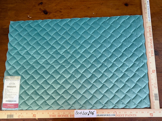 48 Berkbox106 17" x 27" Square Scalamandre Aldeco Project Form Water Repellent Capri Blue Velvet Polyester MSRP USD214/y