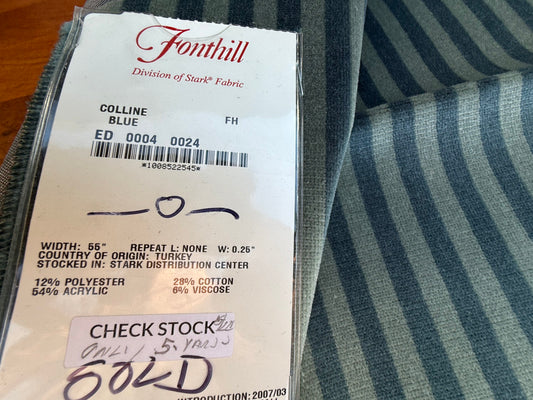 55 Berkbox106 20" x 26" Square Scalamandre Old World Weavers Colline Blue Stripe Velvet