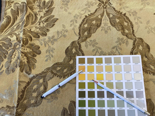 Scalamandre Claudina Ingot Silk Damask - Luxurious Drapery & Upholstery Fabric - 2.4 Yards