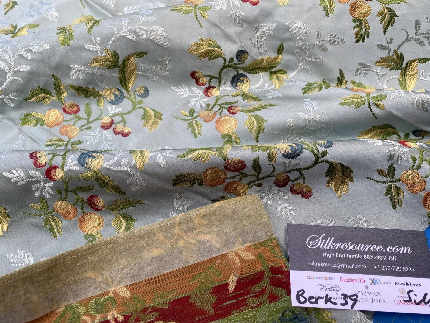 7 Berkbox39 Scalamandre Old World Weavers Silk Villa Erba Blue MSRP USD 808/Yard