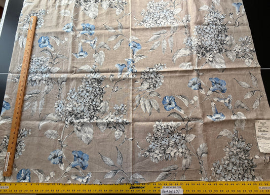 7 Berkbox107 1.2yards Scalamandre Grey Watkins Merrimon Linen Gray Floral 100% Linen with Glazed finish MSRP 346/y