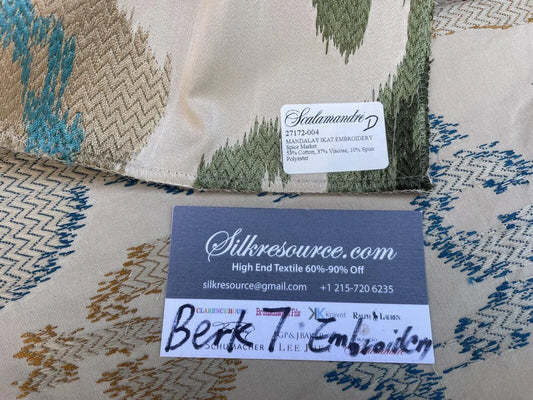 5d Berkbox7 Scalamandre Embroidery Mandalay Ikat Spice Market MSRP USD 414/Y