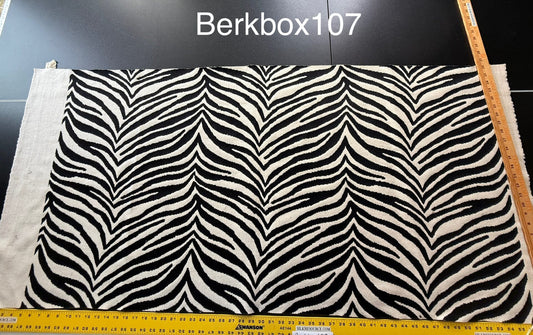 13 Berkbox107 27" x 59"w Square Scalamandre Black And White Zebra Animal Skin Embroidery