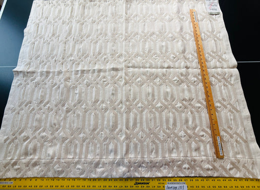 14 Berkbox107 1.4y Scalamandre Aldeco Trellis Addiction Sand Beige Embroidery Viscose Cotton