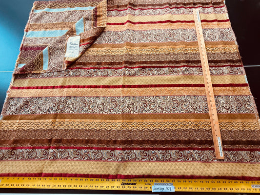 16 Berkbox107 2.4y Scalamandre Old World Weavers Cortona Jewel Stripe Red Rayon