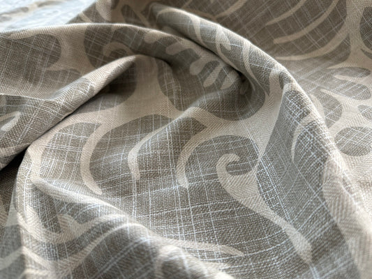 18 Berkbox107 1.4y Scalamandre Grey Watkins Pamlico Stone White Historic Botanical Foliage Linen MSRP USD656/y
