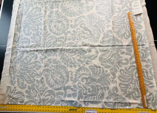 19 Berkbox107 1.25y Scalamandre Grey Watkins Pamlico Stone White Historic Botanical Foliage Linen MSRP USD656/y