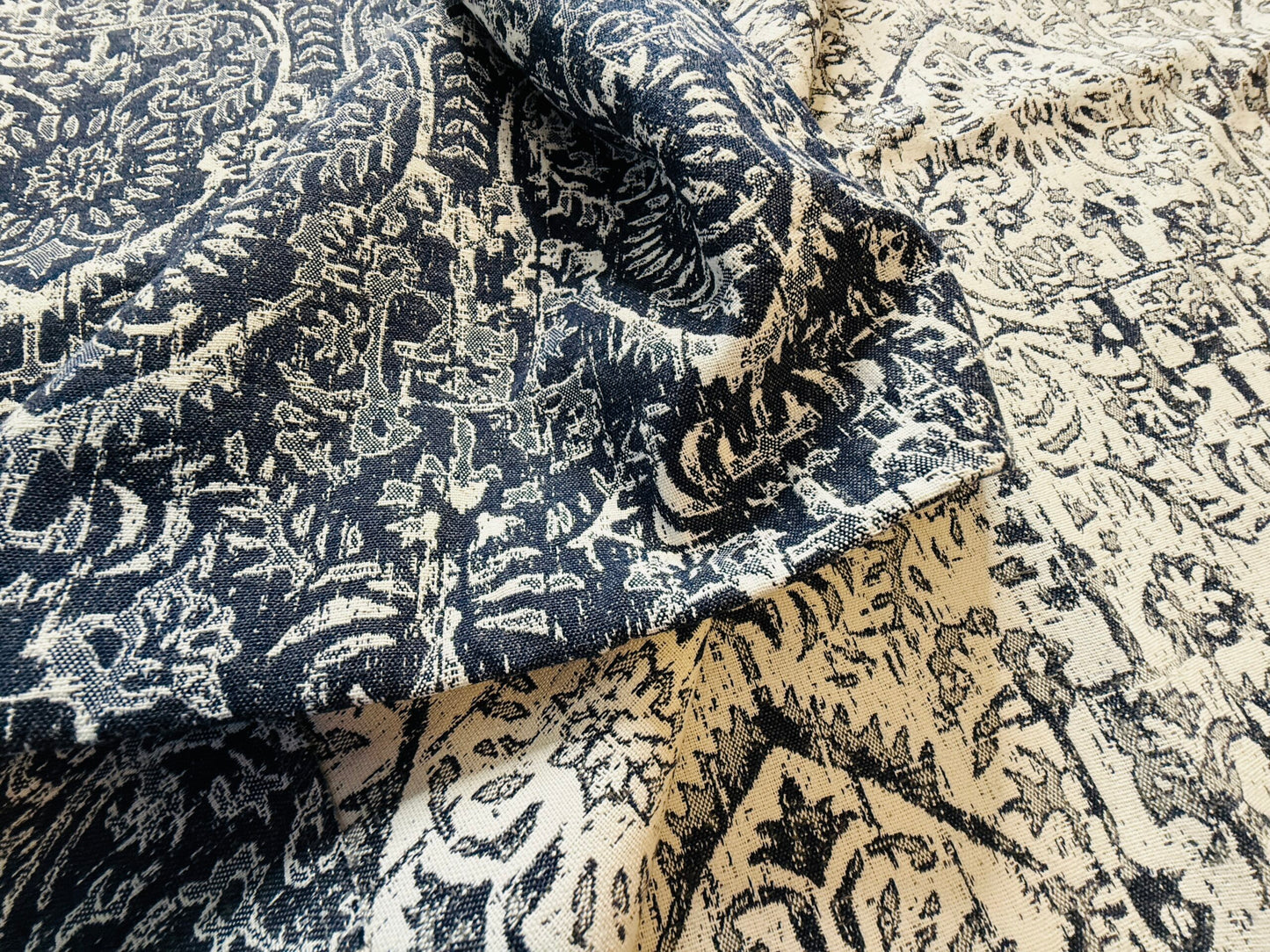 21 Berkbox107 2.4y Scalamandre SARONG Navy Blue Endless Summer Jacquard MSRP USD374/y