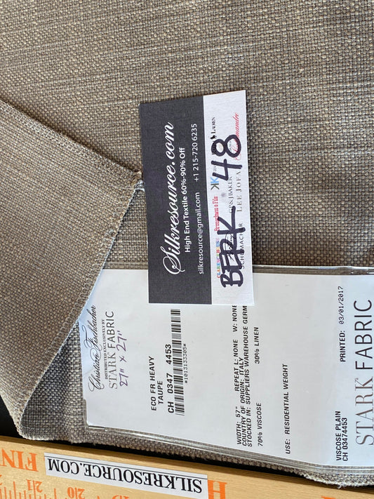 Scalamandre Eco Fr Elephant Cream Viscose Plain - 27″ x 27″ Square