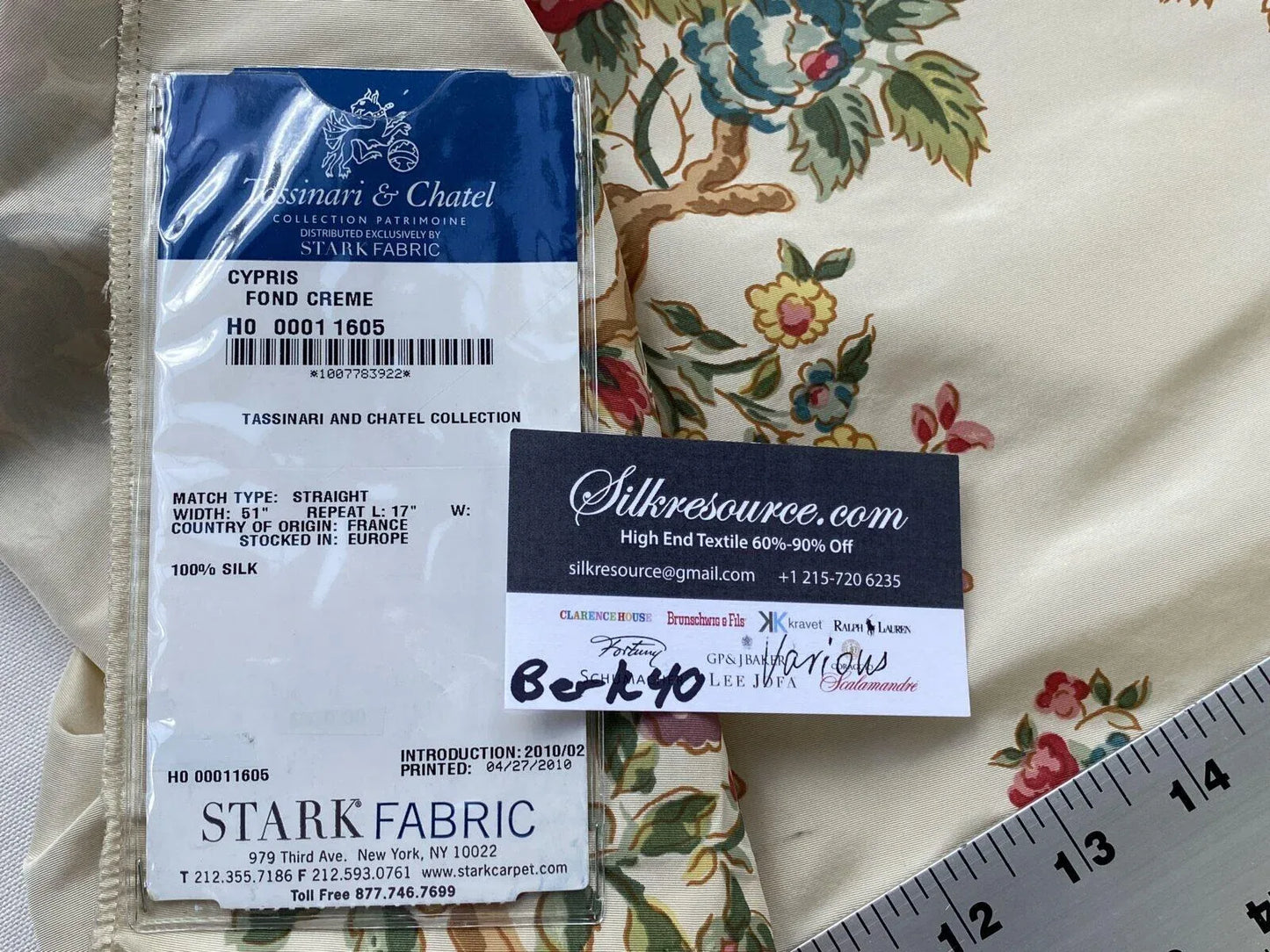 15 Berkbox40 Scalamandre Various Tassinari & Chatel Cypris Fond Crème Silk Print MSRP USD800+/y