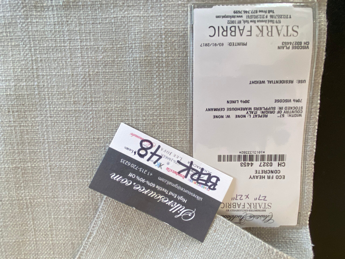 Scalamandre Eco FR Heavy Concrete Viscose Plain Cream - 27″x 27″ Square