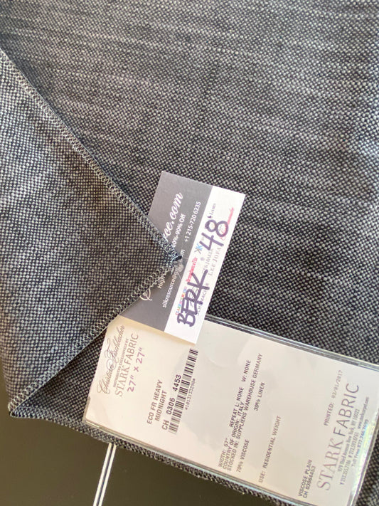 Scalamandre Eco FR Heavy Midnight Viscose Plain Black - Square 27″x 27″