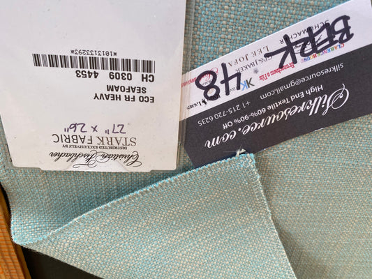 Scalamandre Eco Fr Heavy Seafoam Blue Viscose Plain - Square 27″ x 27″