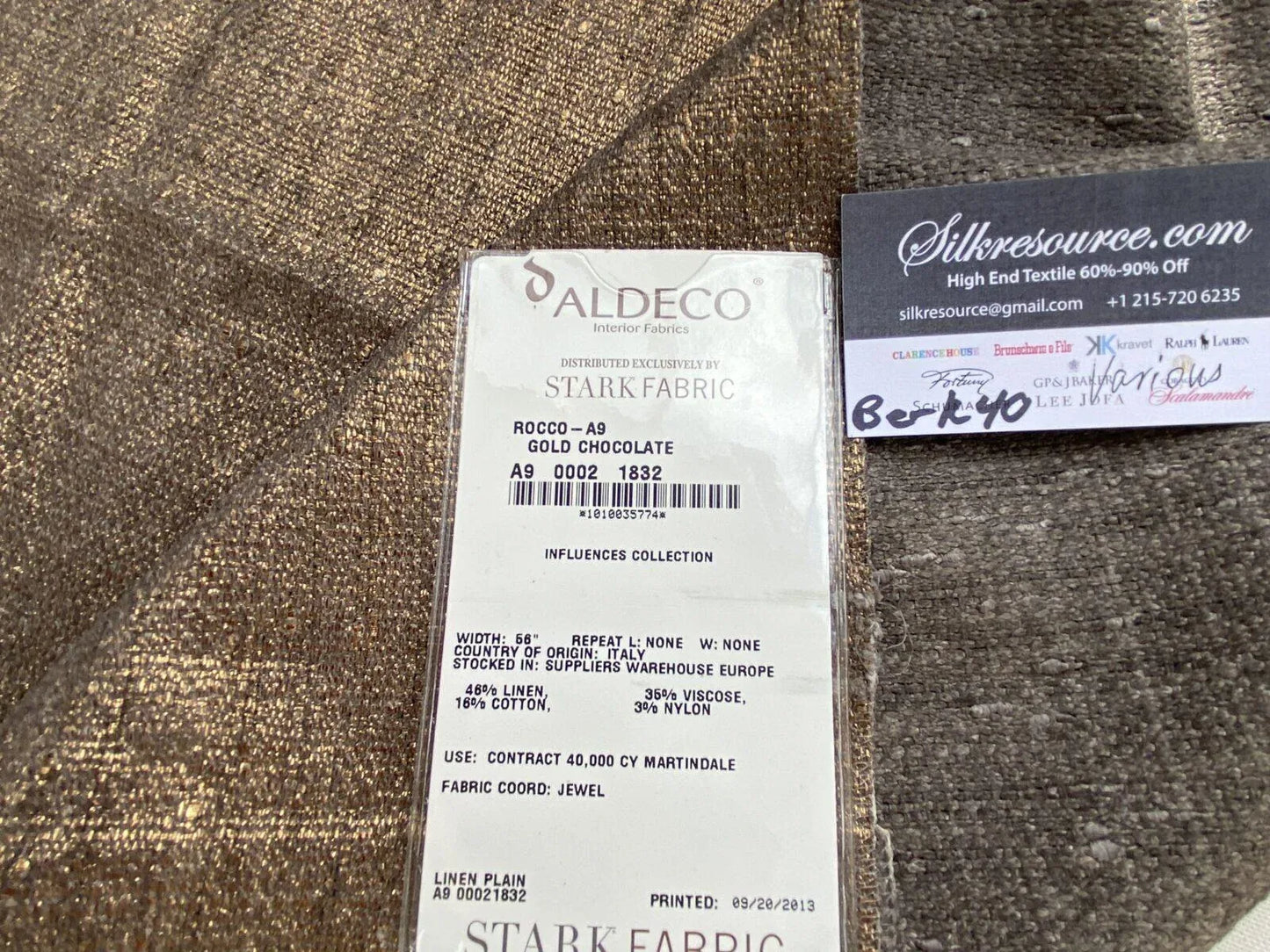 23 Berkbox40 Scalamandre ALDECO Various Rocco Gold Chocolate MSRP USD400+/y