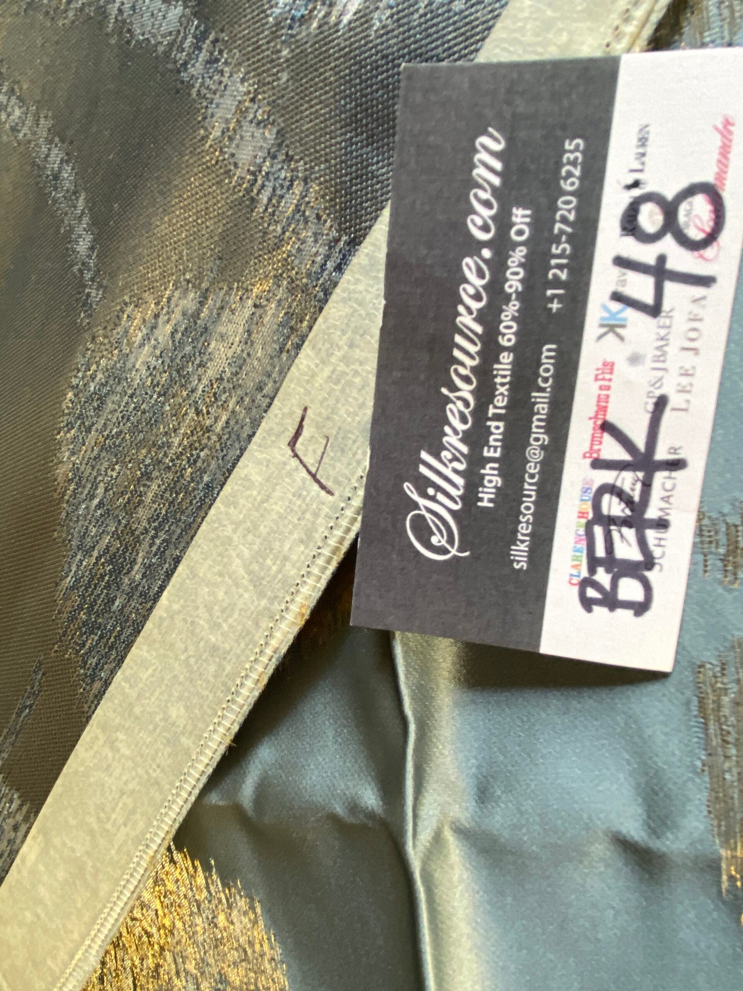 Scalamandre Isabella Contemporary in Blue Shimmer - 27”W x 35”L