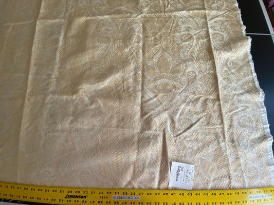 Scalamandre Old World Weaver Belluno White Damask - 1.5yd X 54 inches