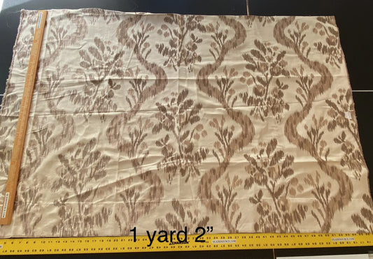 Scalamandre Visby Beige Silver Gold Old World Weavers 100% Silk Lampas - 1 Yard 2 Inches Berkbox65