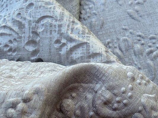 2 Berkbox109 Scalamandre Christian Fischbacher Orient Damask Pearl Grey Polyester 2.4yd x54" wide