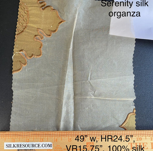 Divinity 100% Silk Organza with Medallion Embroidery Copper Gold