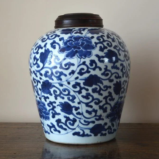 10Y+ Duralee Blossom Chinoiserie Porcelain print cotton INDIGO BLUE white by Thomas PAUL