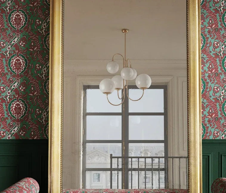 By Yard Scalamandre Les Feuilles Feathers Flowers Gw Blue/gold Red Orange Animal Skin Bird Feather Mid-Century MSRP $200+/Y