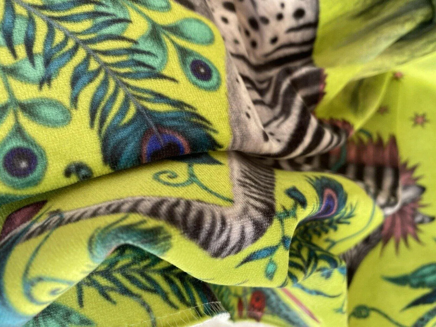 By Y Kravet Lost World Velvet Print Lime Green Zebra Jungle MSRP USD 316/YD Special Order