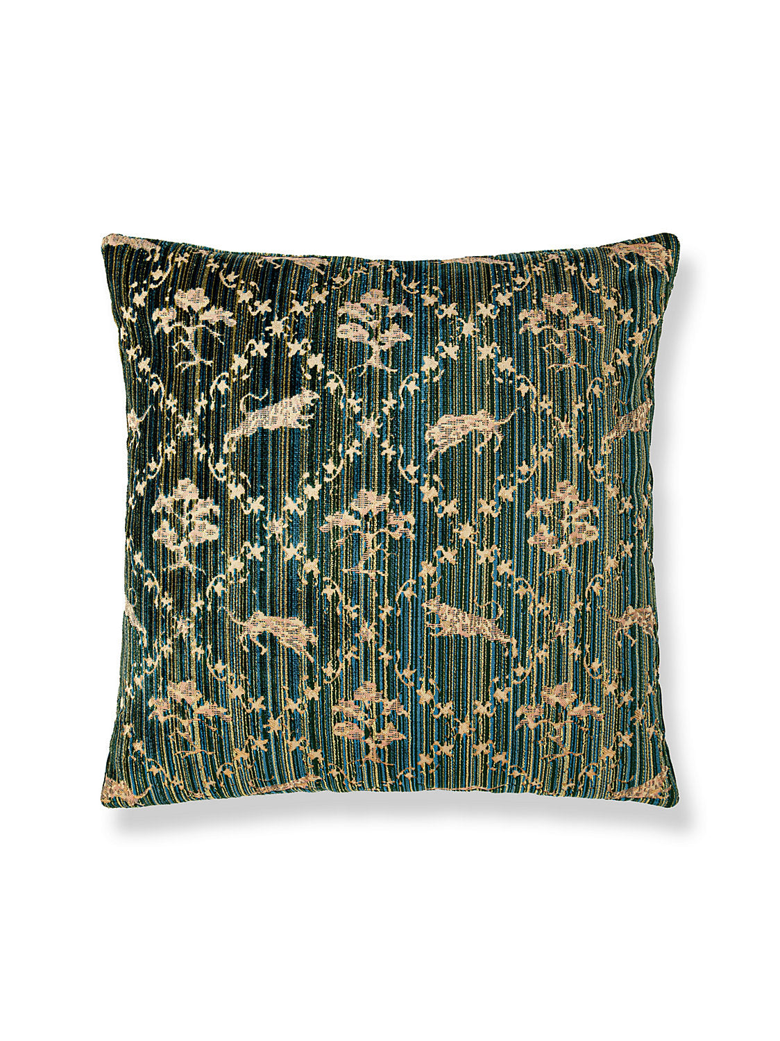 Scalamandre Santini 22 X 22 - Blue Green Decorative Pillow