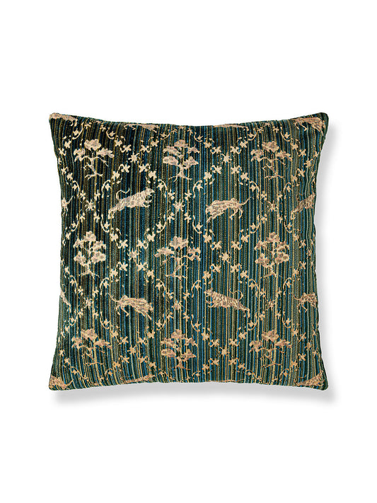 Scalamandre Santini 22 X 22 - Blue Green Decorative Pillow